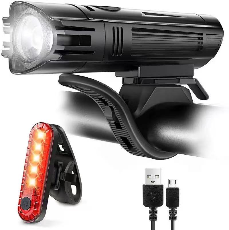 Rechargeable Bike Light Set, 350 Lumens