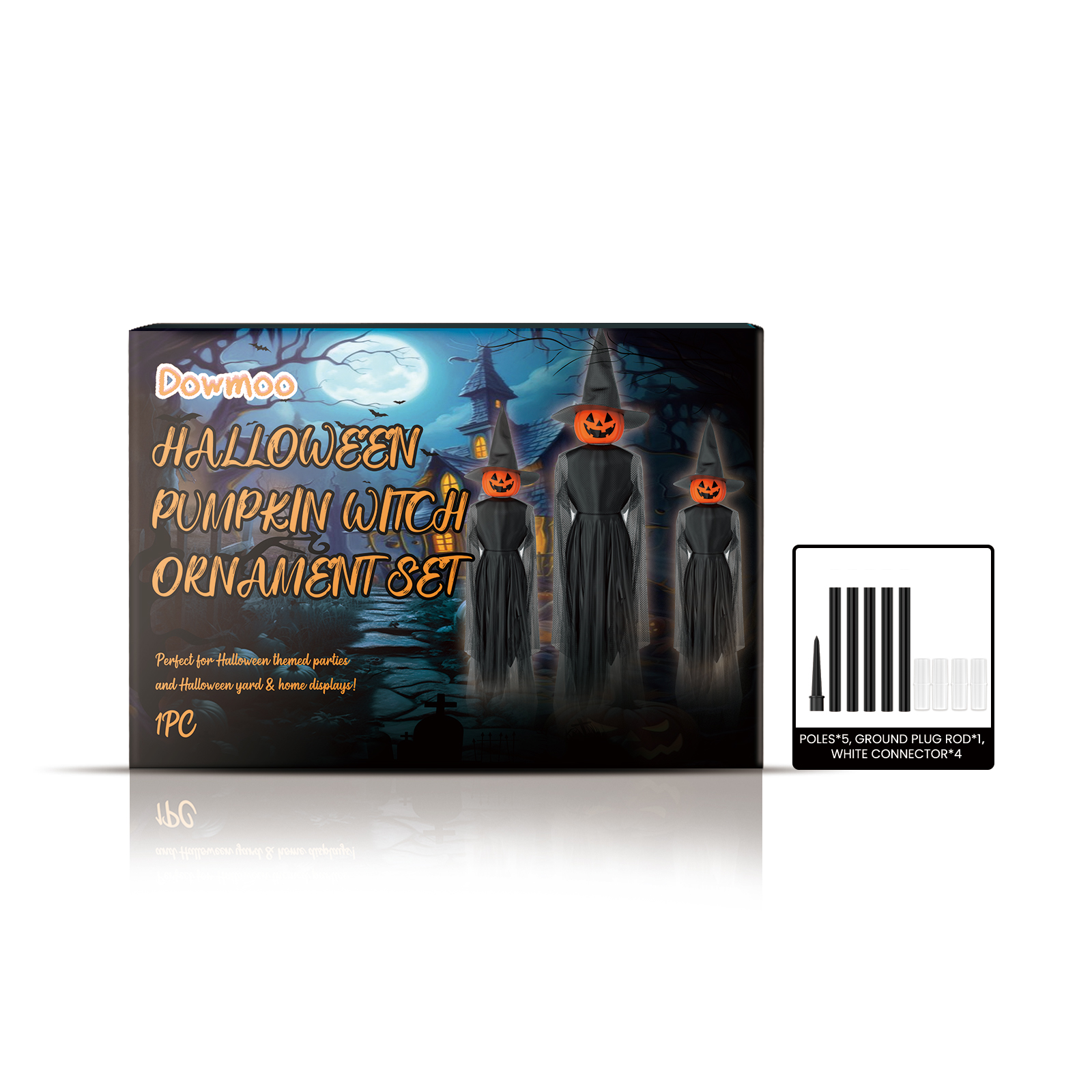 Halloween Pumpkin Witch Pendant Set
