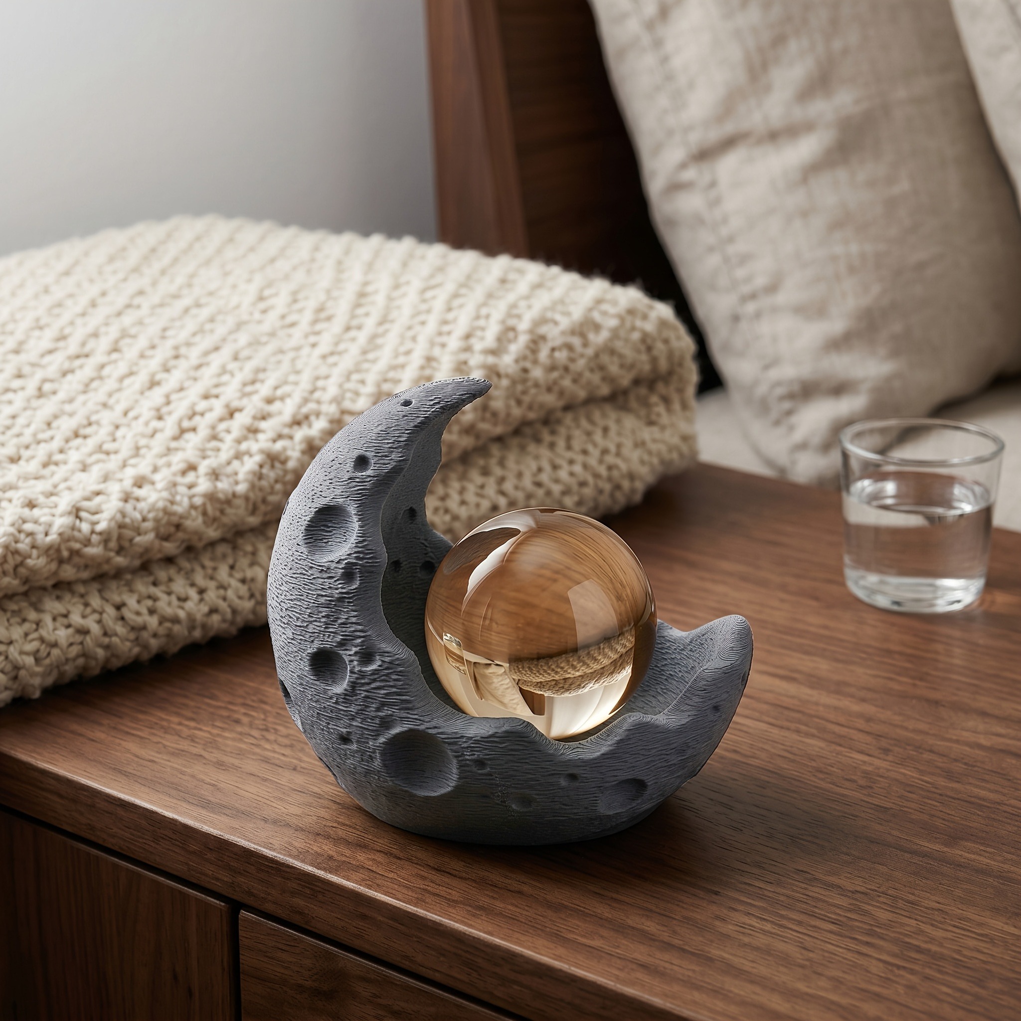 Crescent Moon Candle Holder Tray