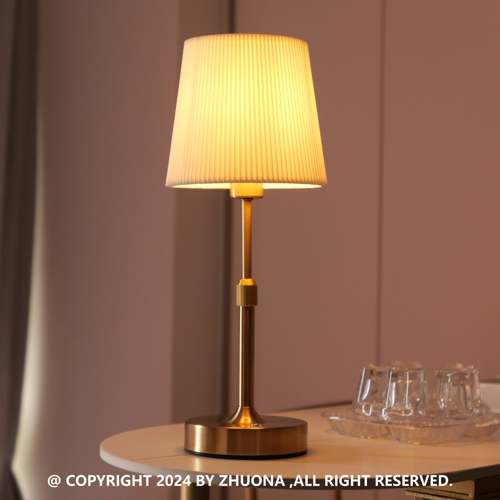 Rechargeable Fabric and Metal Table Lamp