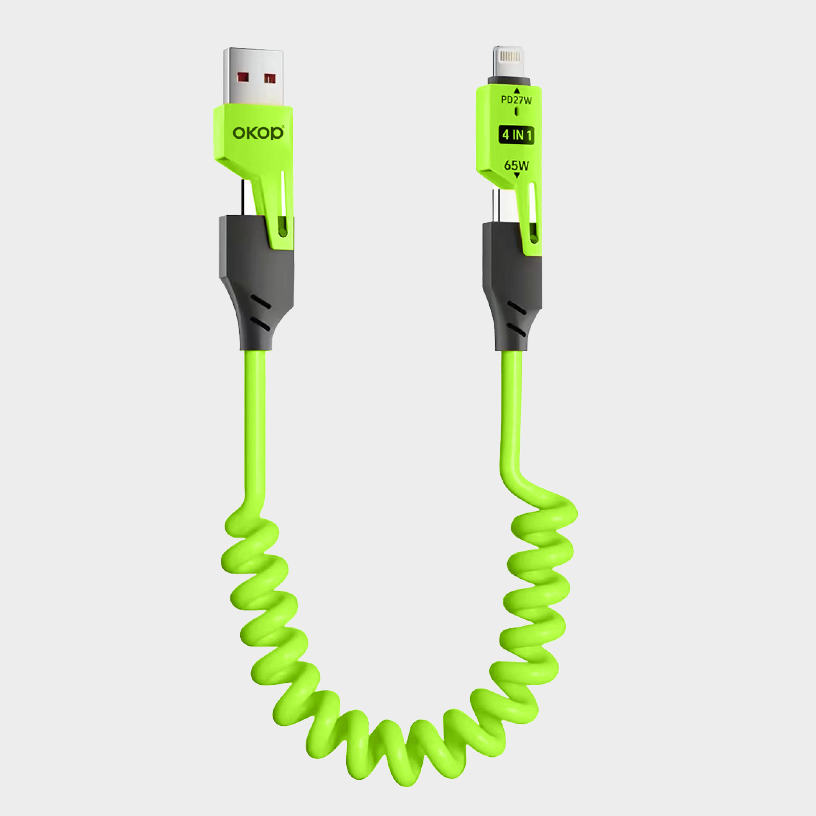 Retractable Fast-Charge Cable, 3-in-1