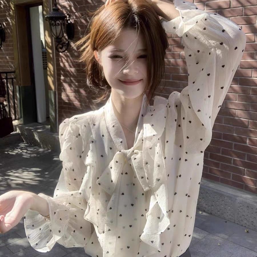 Women's Ruffle-Trim Polka-Dot Blouse