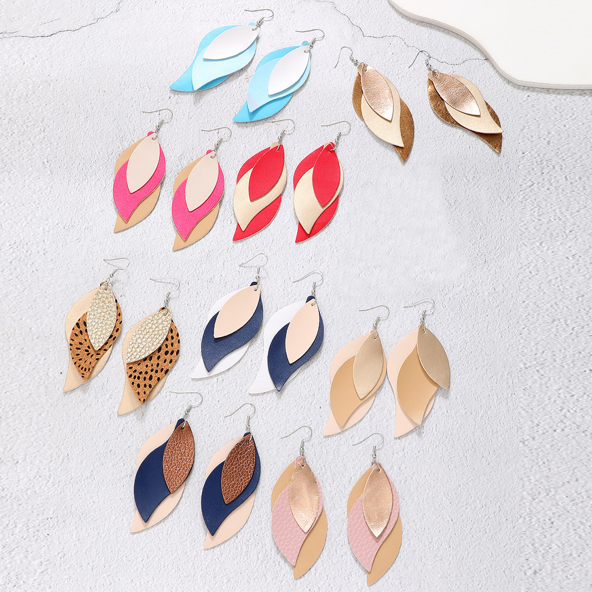 Layered Leaf Earrings