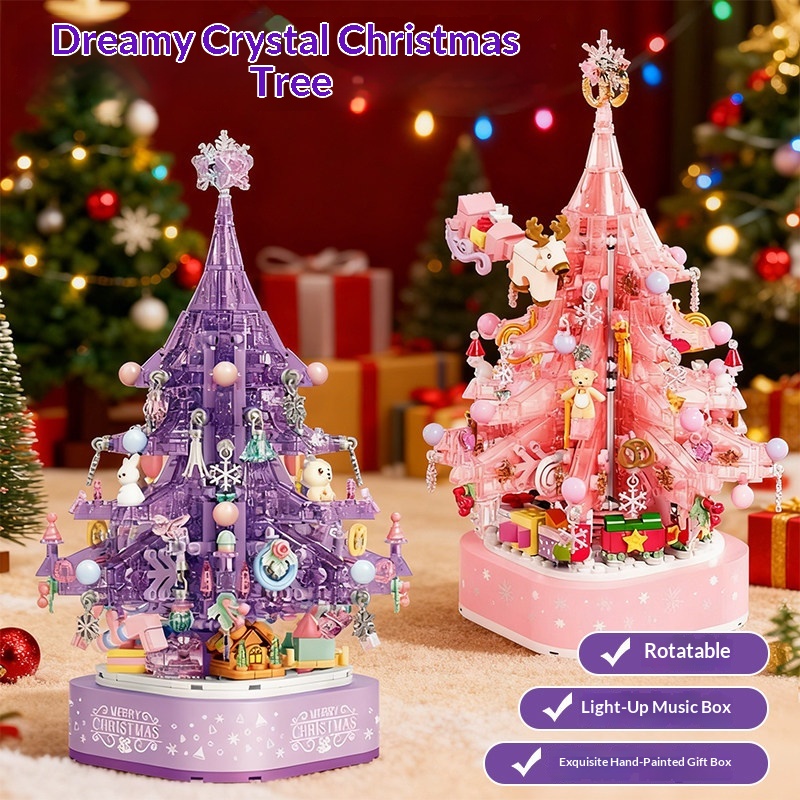 Crystal Christmas Tree Music Box Set